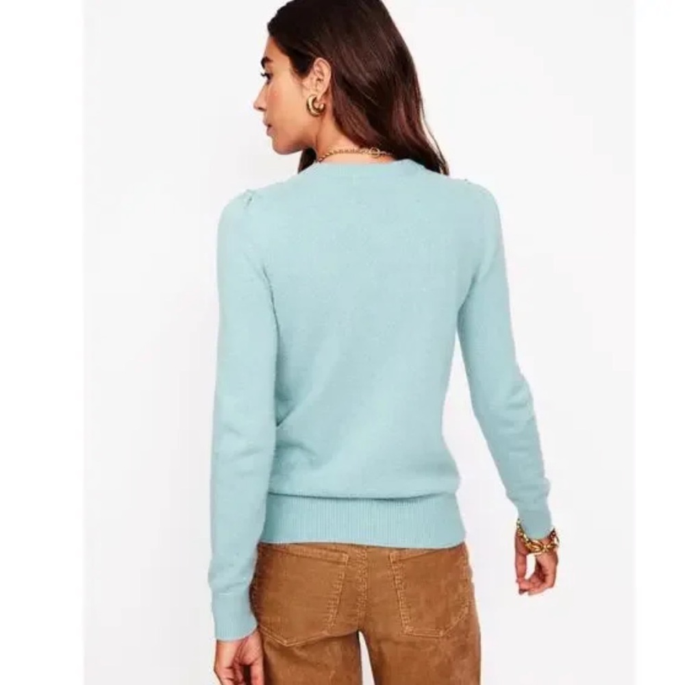 BODEN Flower Motif Jumper - Seamist Blue Melange - XS - Picture 2 of 9